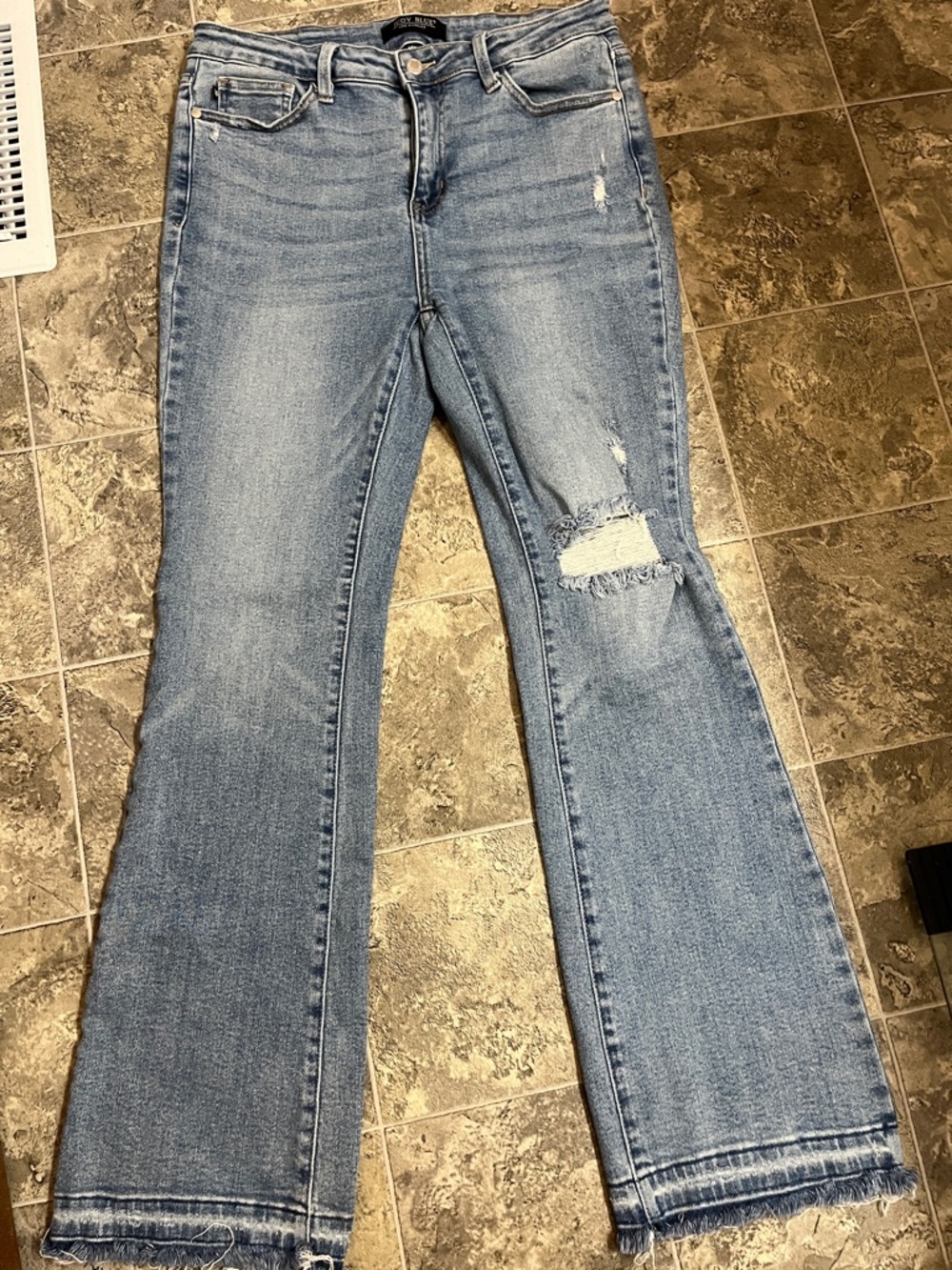 Judy Blue Light Wash Distressed Bootcut Jeans Size 11/30